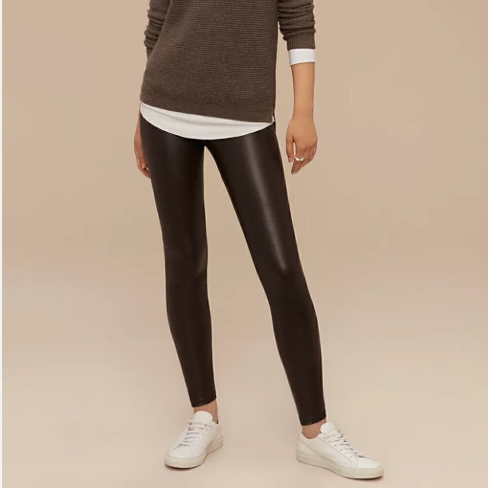 Aritzia Wilfred Free Daria Pant High-waisted Vegan Leather leggings S